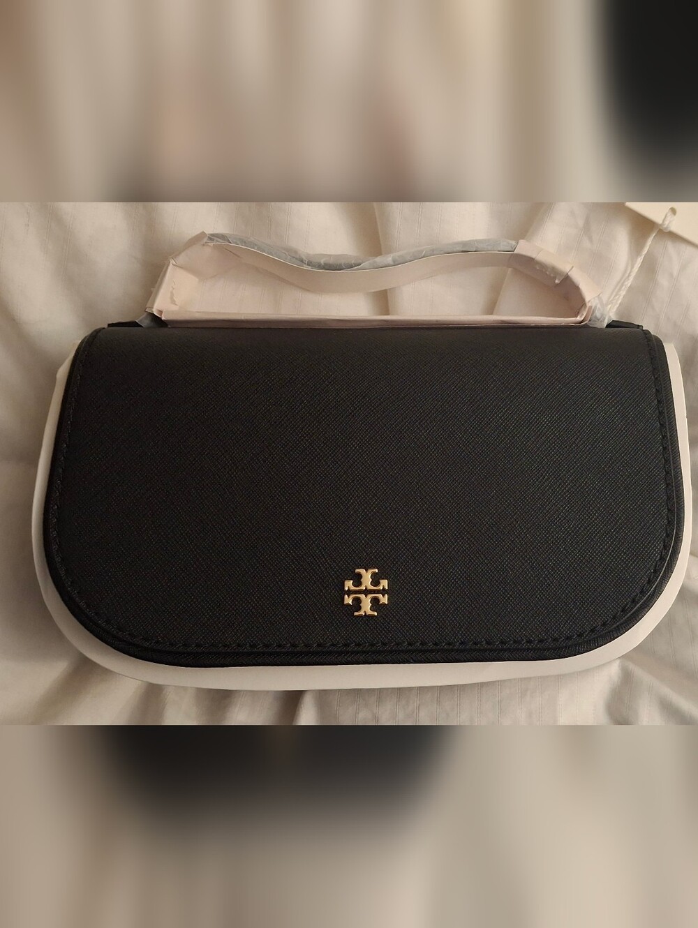 Tory Burch Black Crossbody Bag with Gold Logo